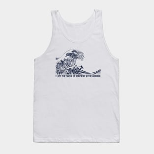 Great Wave Surfer, I love the smell of neoprene in the morning Tank Top